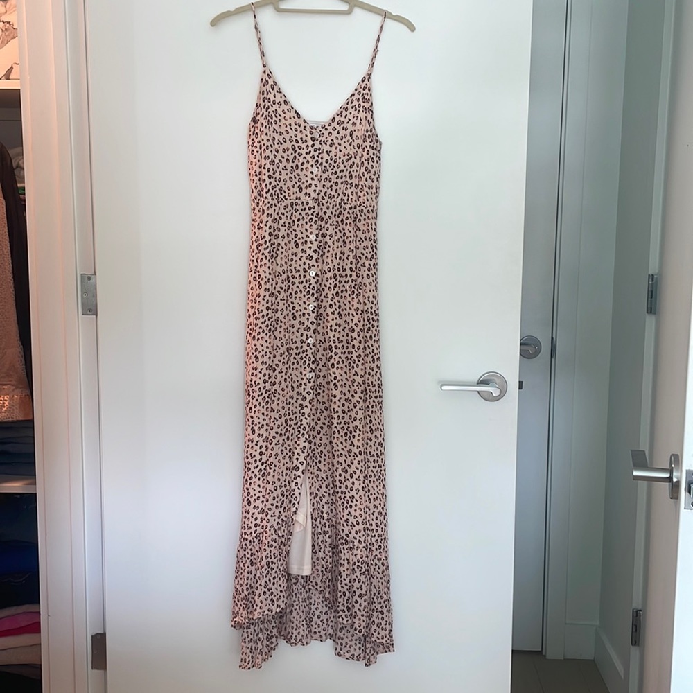 Sage the Label - light pink cheetah maxi dress